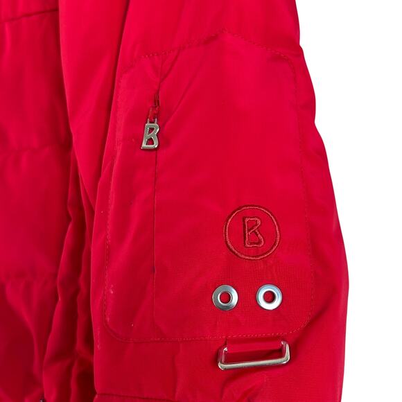 Bogner Goose Down Puffer Hooded Ski Jacket Red - Picture 7 of 11